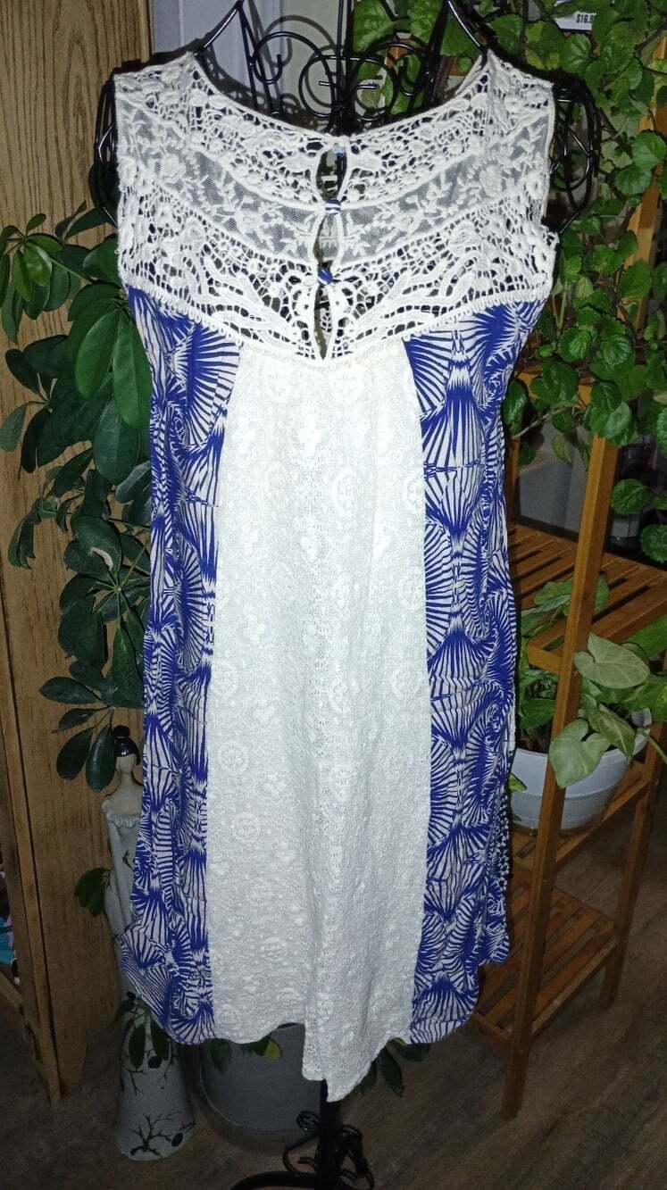 Patchwork Womens Dress Size S Mixed Print Floral Lace Sleeveless Altar'd State